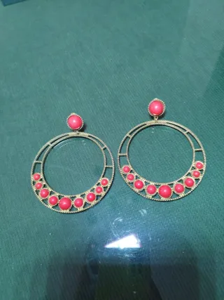 Pendientes Flamenca Metalizados Rojos