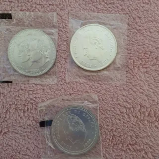 Lote 3 monedas 2000 pesetas plata