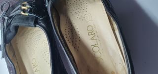 Scarpe Scolaro Pelle Nera Trapuntata Vintage