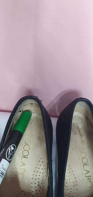 Scarpe Scolaro Pelle Nera Trapuntata Vintage