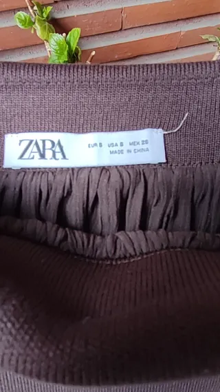 Falda Zara combinada marrón