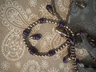 Pack 3 Pulseras Moradas y Plateadas