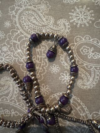 Pack 3 Pulseras Moradas y Plateadas