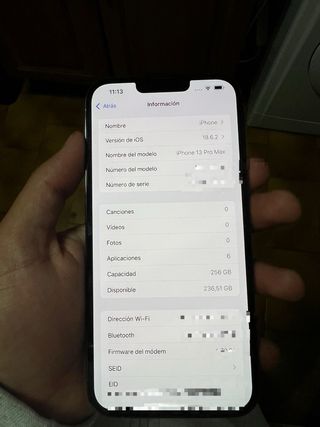 iPhone 13 Pro Max 256GB Gris Batería 100%
