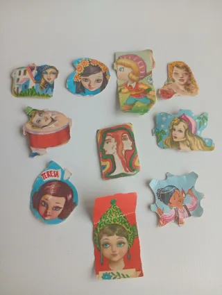 10 cromos de niñas vintage