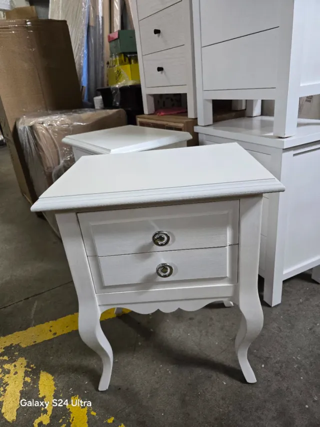 Mesita de noche blancas veta ho