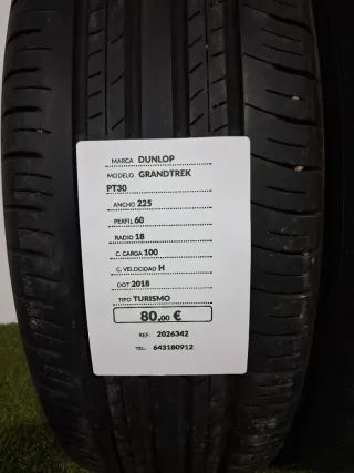 225 60 18 100H DUNLOP GRANDTREK PT30