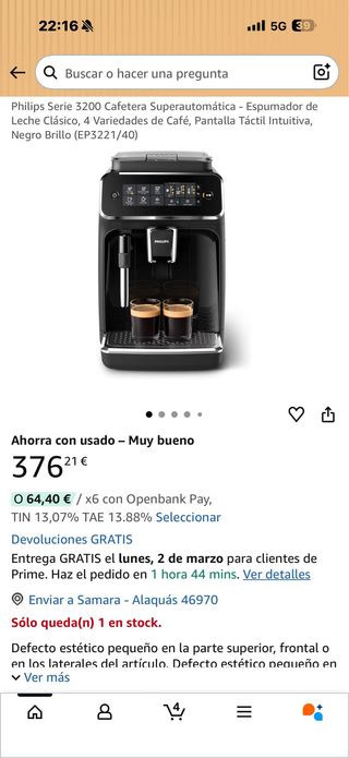 Cafetera Philips Serie 3200