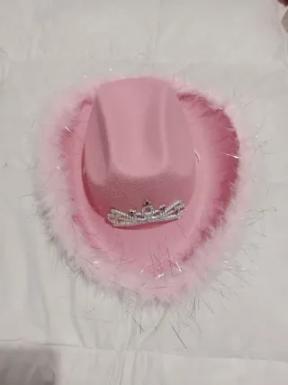 Gorro de vaquera rosa con tiara