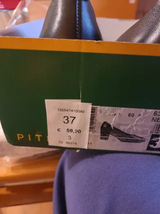 Zapatos Pitillos Piel Talla 37 Negros