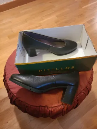 Zapatos Pitillos Piel Talla 37 Negros