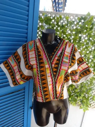 Chaqueta Étnica estampada Tribal Multicolor