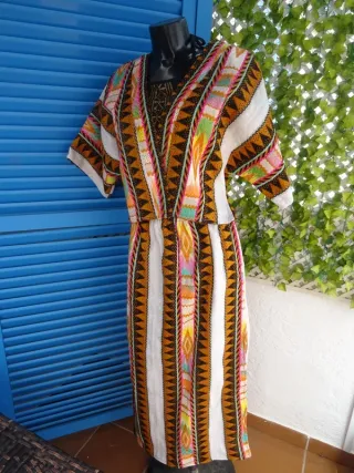 Chaqueta Étnica estampada Tribal Multicolor