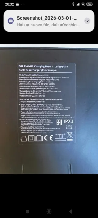 Dreame HCB3 150W base ricarica aspirapolvere