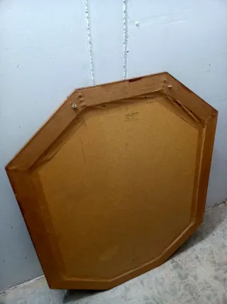 Espejo de pared octogonal dorado