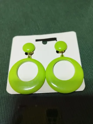 Pendientes Flamenca Verdes Aro