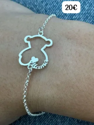 Pulsera Tous Oso Corazón Plata