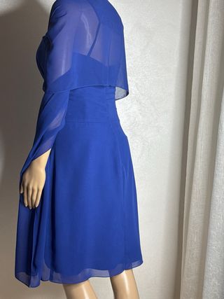 Abito elegante cerimonia blu con strass