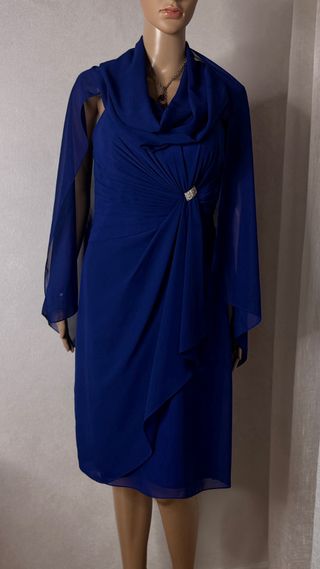 Abito elegante cerimonia blu con strass