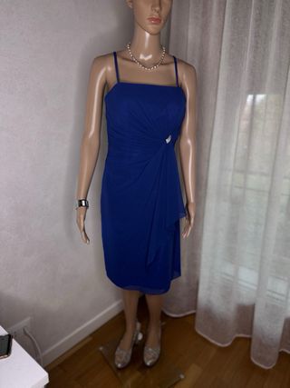 Abito elegante cerimonia blu con strass