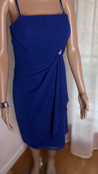 Abito elegante cerimonia blu con strass