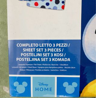 Completo Lenzuola Disney Topolino 3 Pezzi