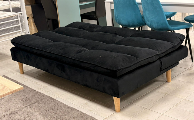 Sofá Cama Terciopelo Negro