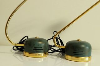 2 Lámparas de mesa doradas y verdes