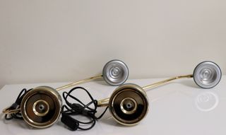 2 Lámparas de mesa doradas y verdes