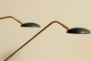 2 Lámparas de mesa doradas y verdes