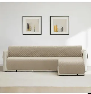 Funda para sofá chaise longue beige