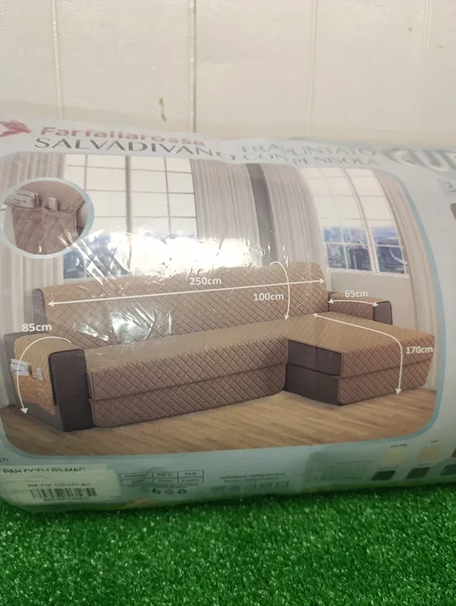Funda para sofá chaise longue beige