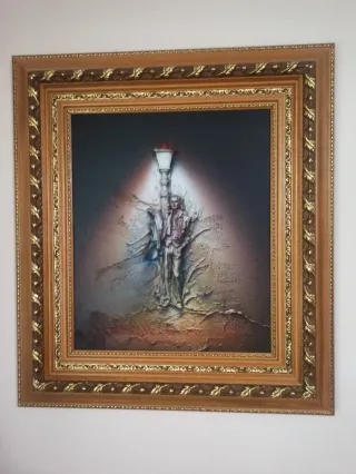 Cuadro relieve figuras hombre y mujer