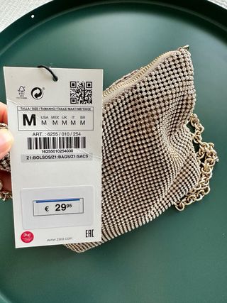 Zara - bolso fiesta pedrería cadena dorad