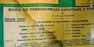 Mapa Ferrocarriles Españoles y Portugueses Antiguo