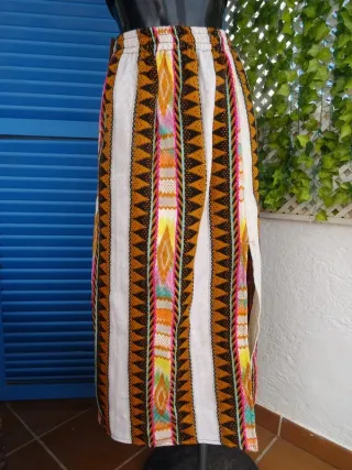 Falda Larga Estampado Étnico Tribal