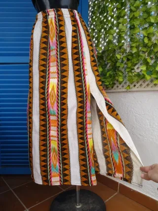 Falda Larga Estampado Étnico Tribal