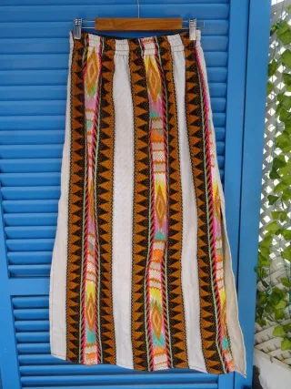 Falda Larga Estampado Étnico Tribal
