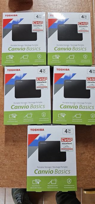 5 x Toshiba Canvio Basics 4TB