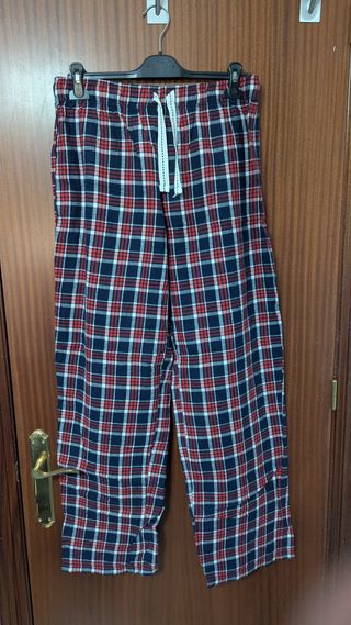 Pijama Manga Larga Cuadros Livergy Talla M