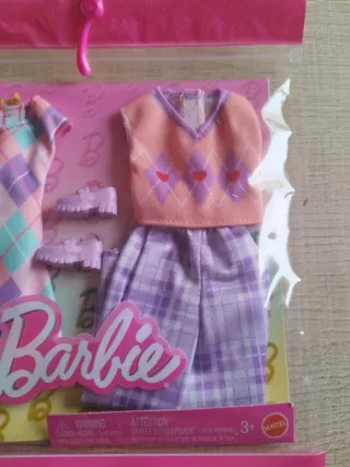 Conjuntos Barbie: Vestido, Chaleco y Falda