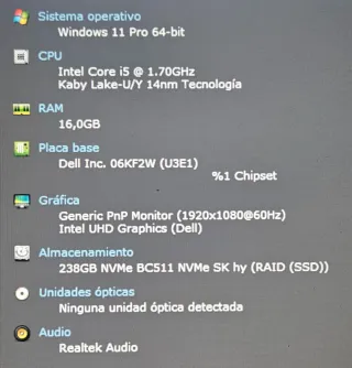 Portátil DELL Latitude 5410 16GB