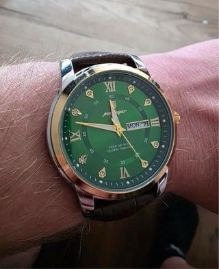 Reloj Pordagar Hombre Oro y Verde