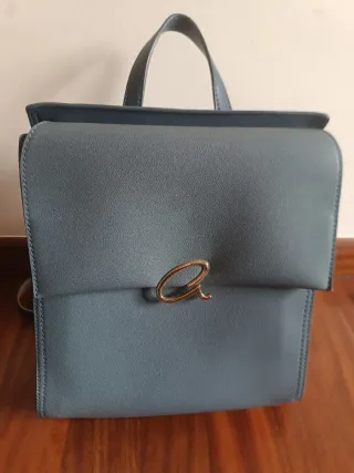 Mochila polipiel azul mujer