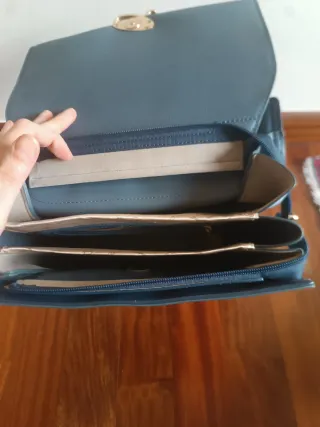 Mochila polipiel azul mujer