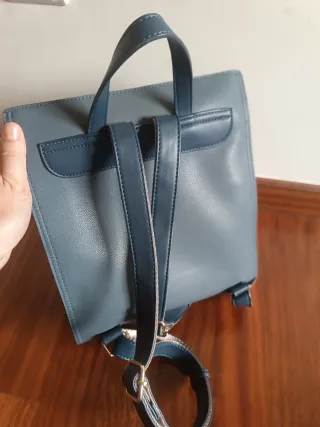 Mochila polipiel azul mujer