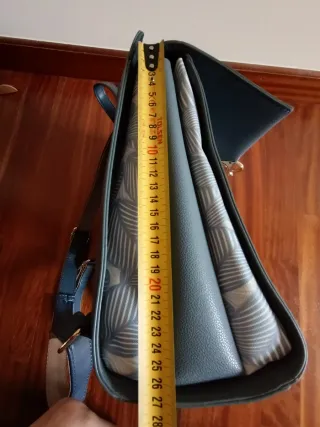 Mochila polipiel azul mujer