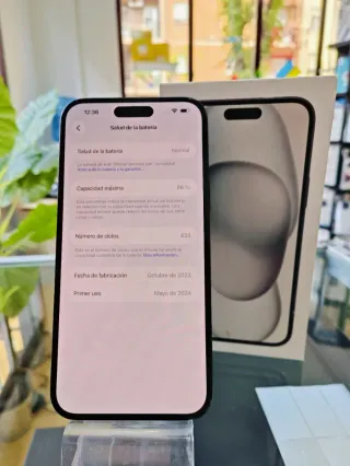 Iphone 15 plus negro 128gb batería al 86%