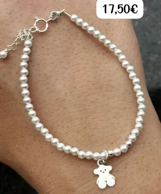 Pulsera Tous Oso Perlas Plata