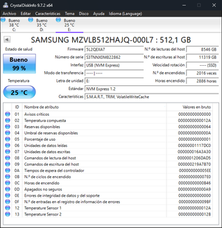 Memorias SSD Intel 512GB NVMe 2 unidades